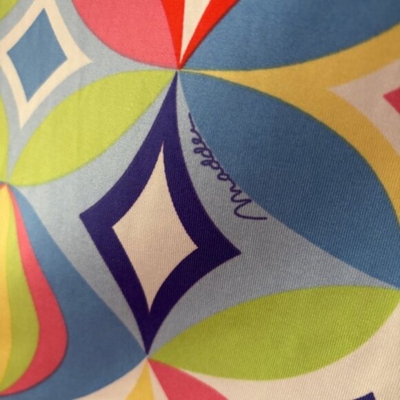 Melly M Jersey Top V Neck Blouse Size XL Retro‎ Abstract Pattern Kaleidoscope - Picture 4 of 9